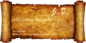 Jánosa Dezső névjegykártya