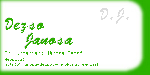 dezso janosa business card