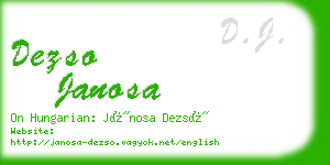 dezso janosa business card